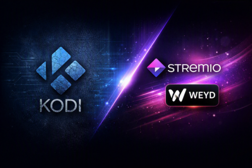 Is Kodi dying? Kodi logo next to Stremio and Weyd logos